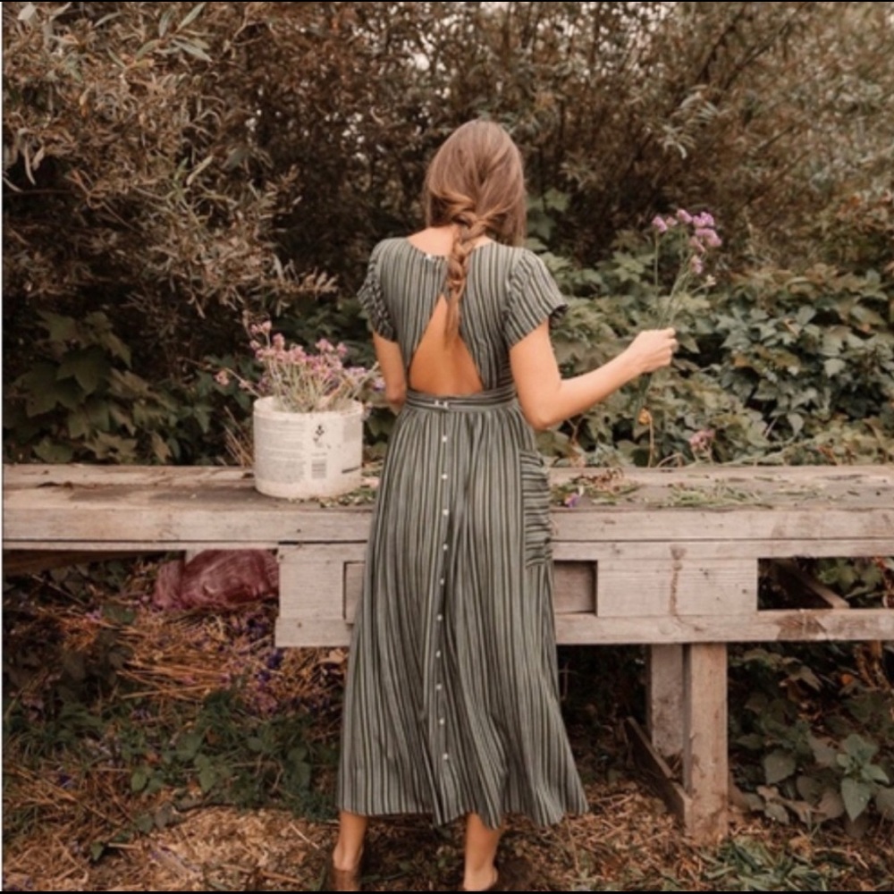 Christy Dawn Jane dress in green stripe
